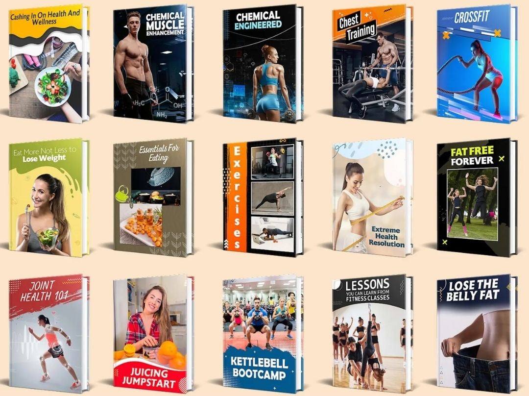 50 Fitness eBook Bundle – Personal Trainer Programs, Wellness & Workout Guides, Health & Gym Motivation